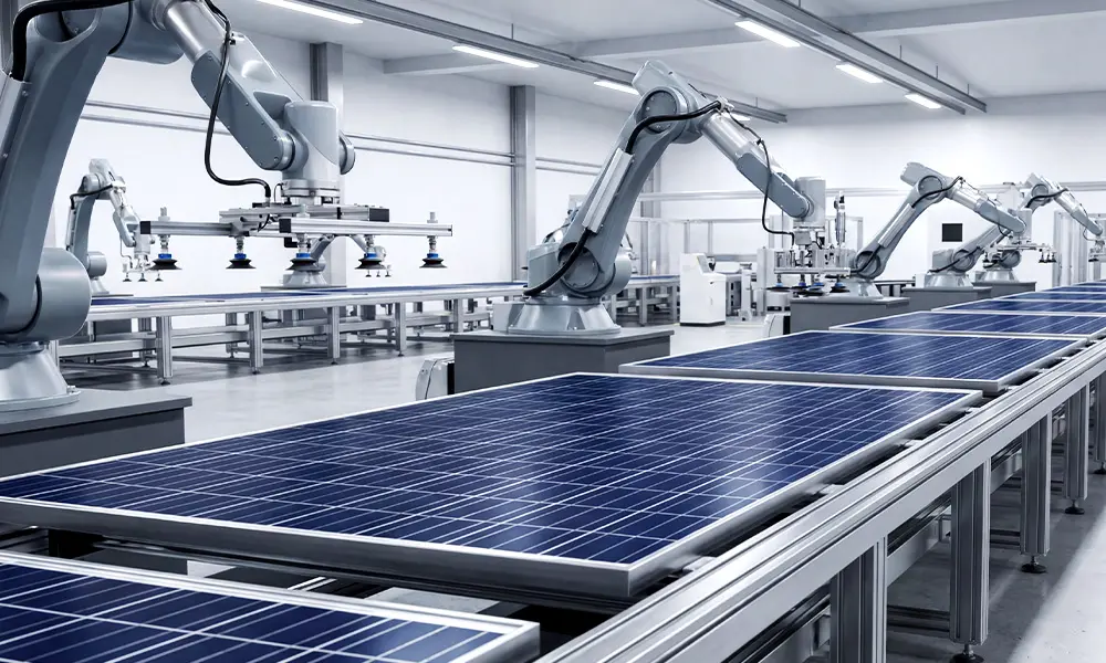 Automated sorting and interconnection for solar panels