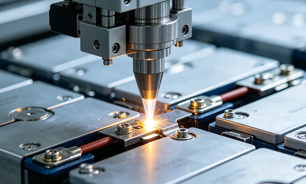 High-frequency laser welding of lithium battery modules