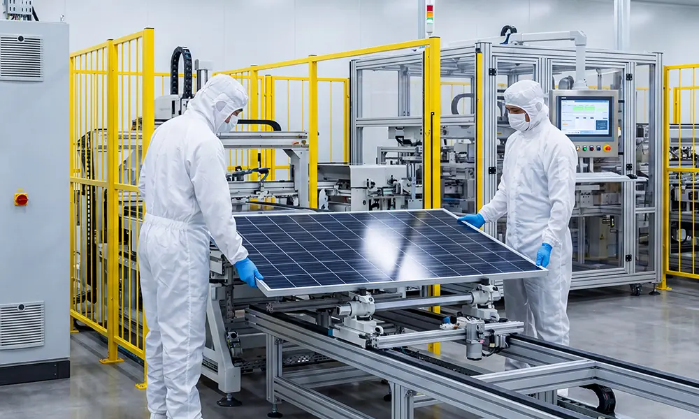 Fully automated solar panel lamination process