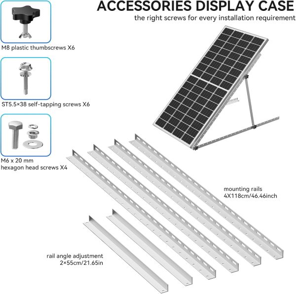 1140mm solar panel tripod bracket adjustable mounting brackets kit system