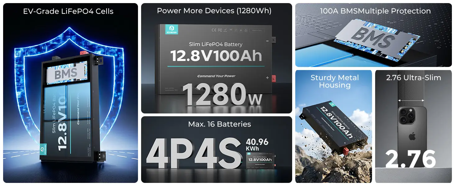 12v 100ah lifepo4 slim battery