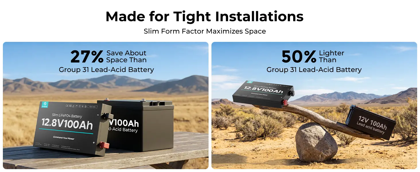 12v 100ah lifepo4 slim battery