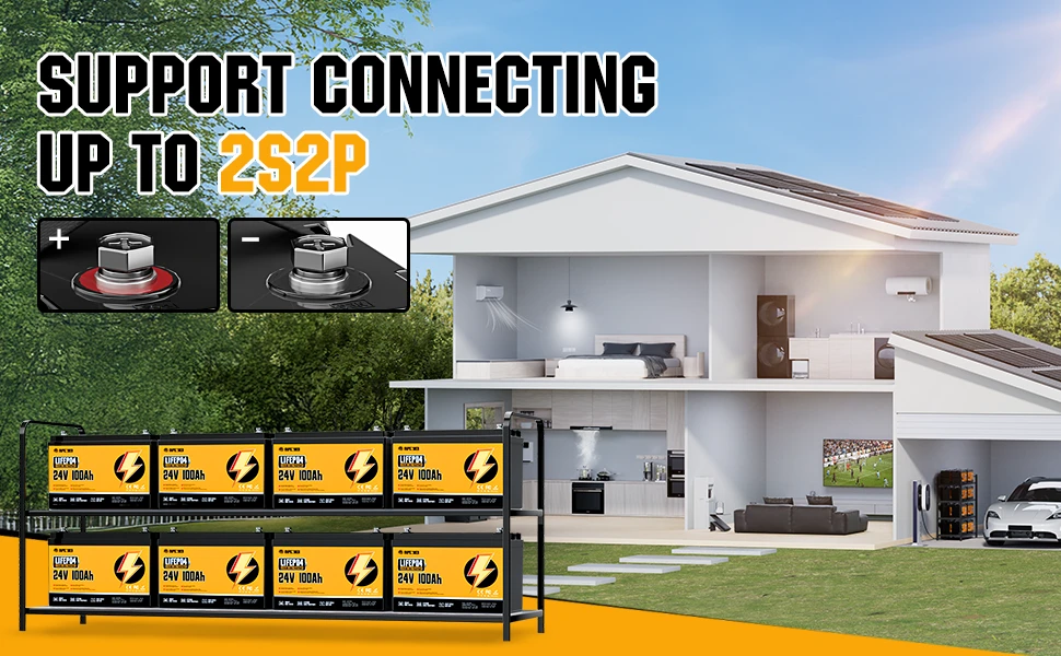 rvpozwer 24v 100ah lifepo4 battery