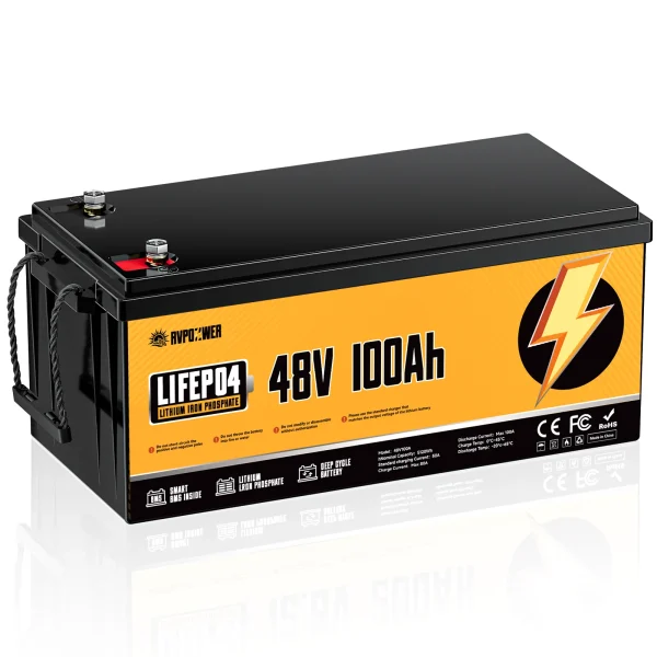 rvpozwer 48v 100ah lifepo4 battery