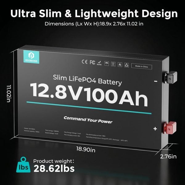 12v 100ah lifepo4 slim battery
