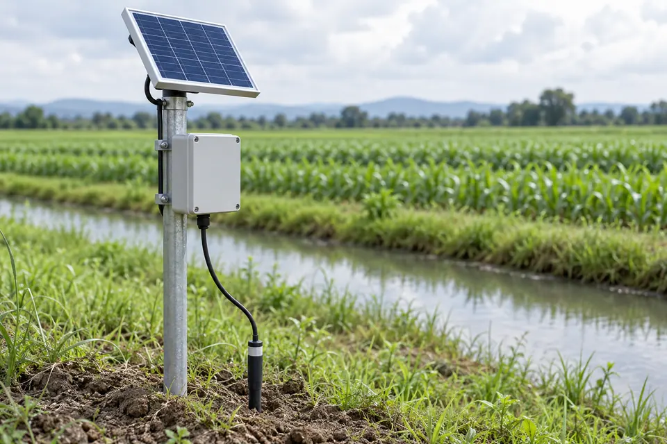 Illustrative solar powered agricultural monitoring sensor
