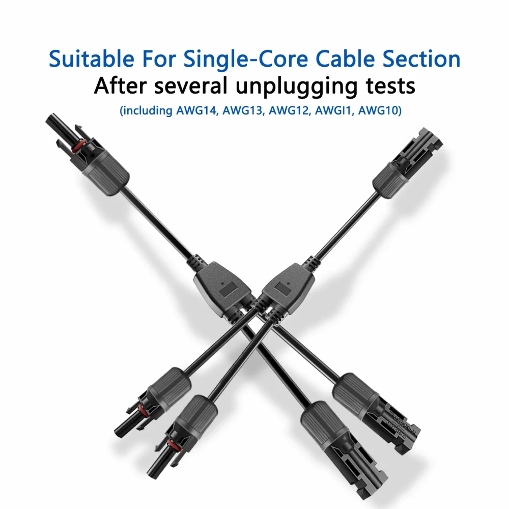 one to two y branch cable connection waterproof adapter extension connector