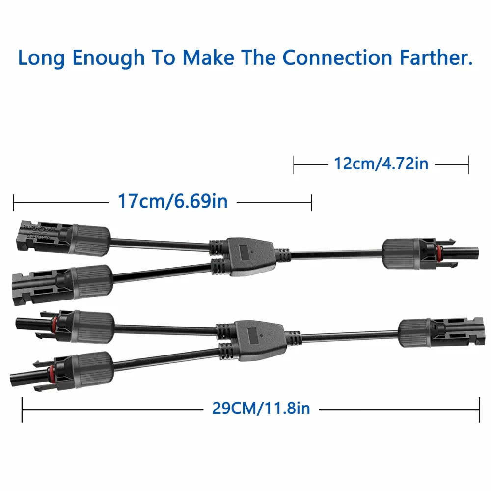 one to two y branch cable connection waterproof adapter extension connector