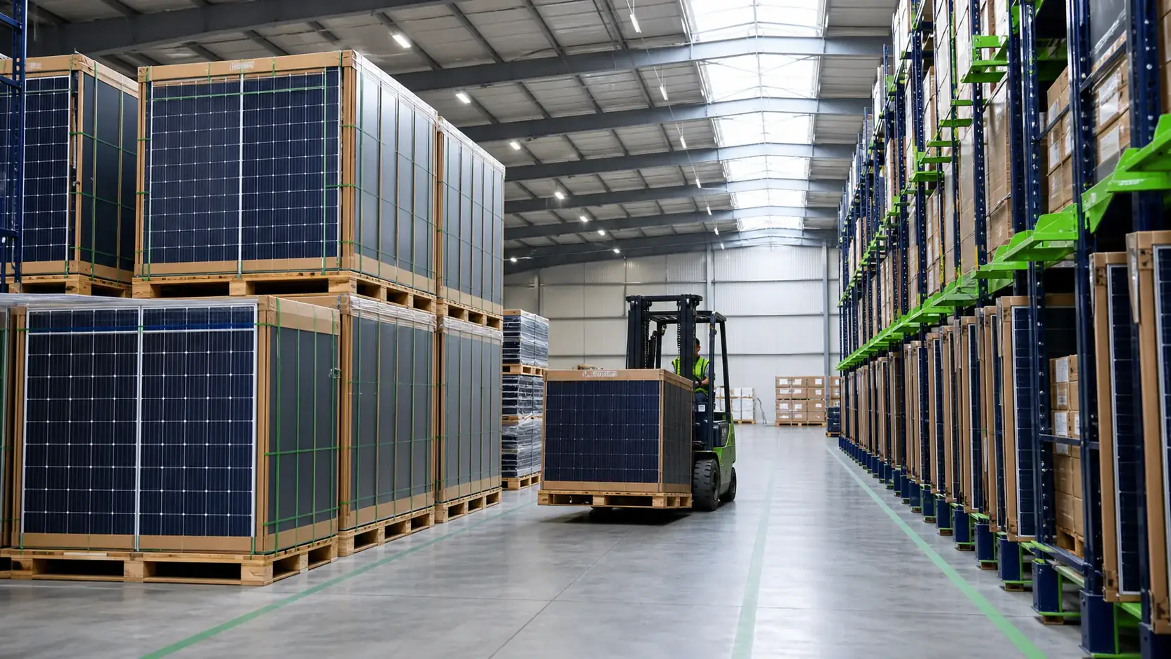 Warehouse inventory and wholesale solar panel logistics